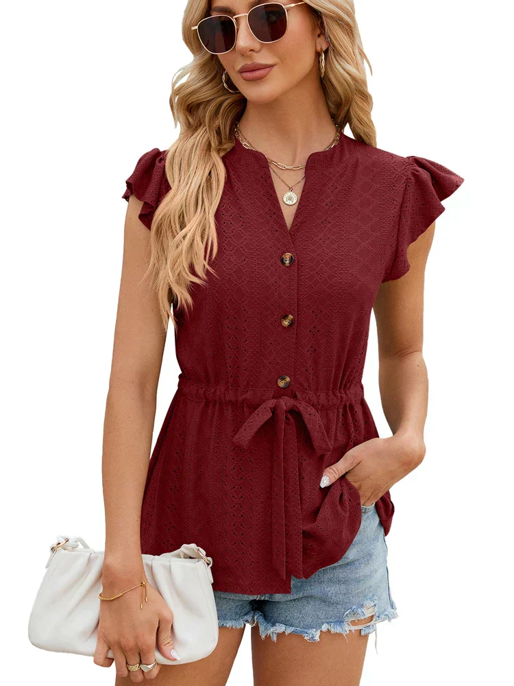 Artemizia® | Blouse With Ruffle Sleeves, Buttons And Waist Band - Image 6