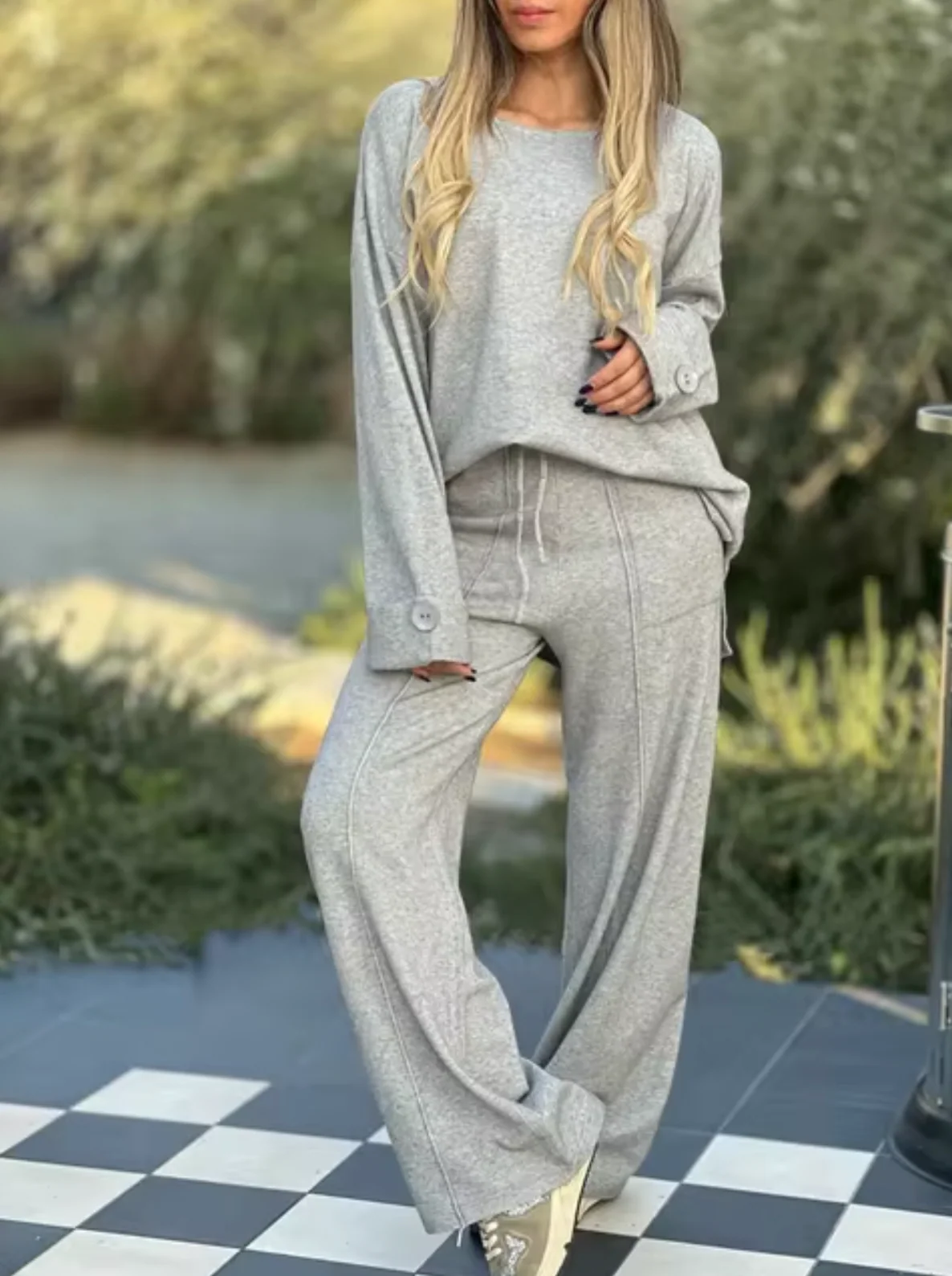 Artemizia® | Long Sleeve And Wide Leg Pants Set - Image 3