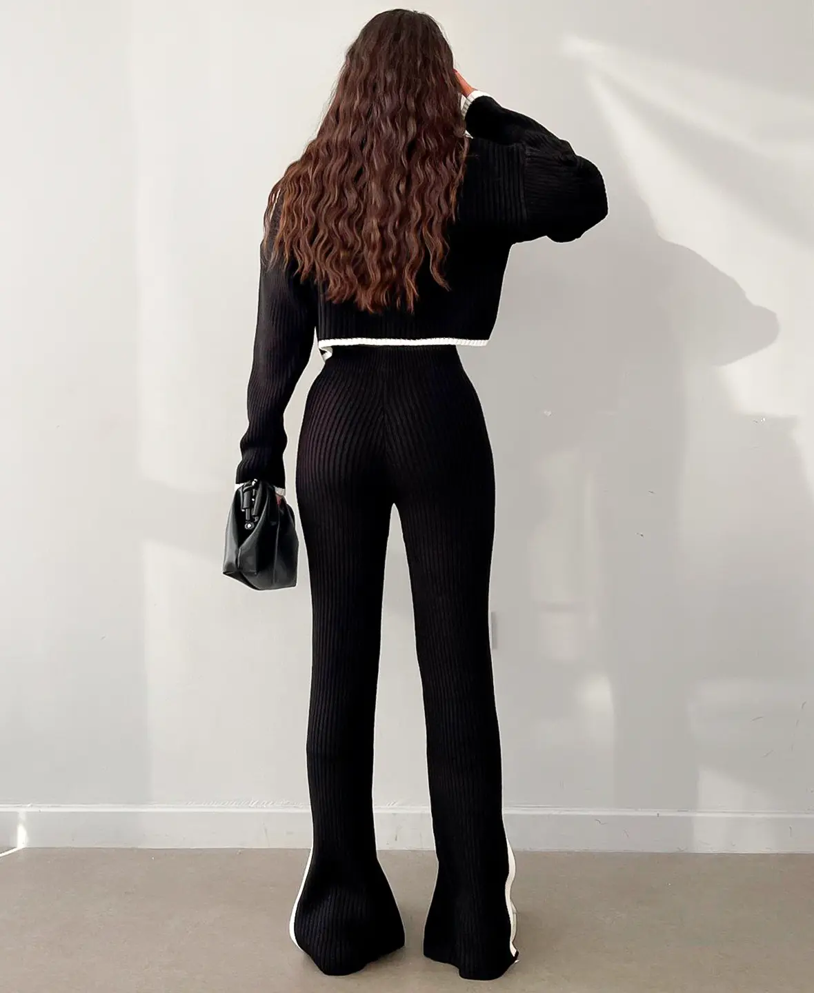 Astrid | Ribbed crop knit set - Image 3
