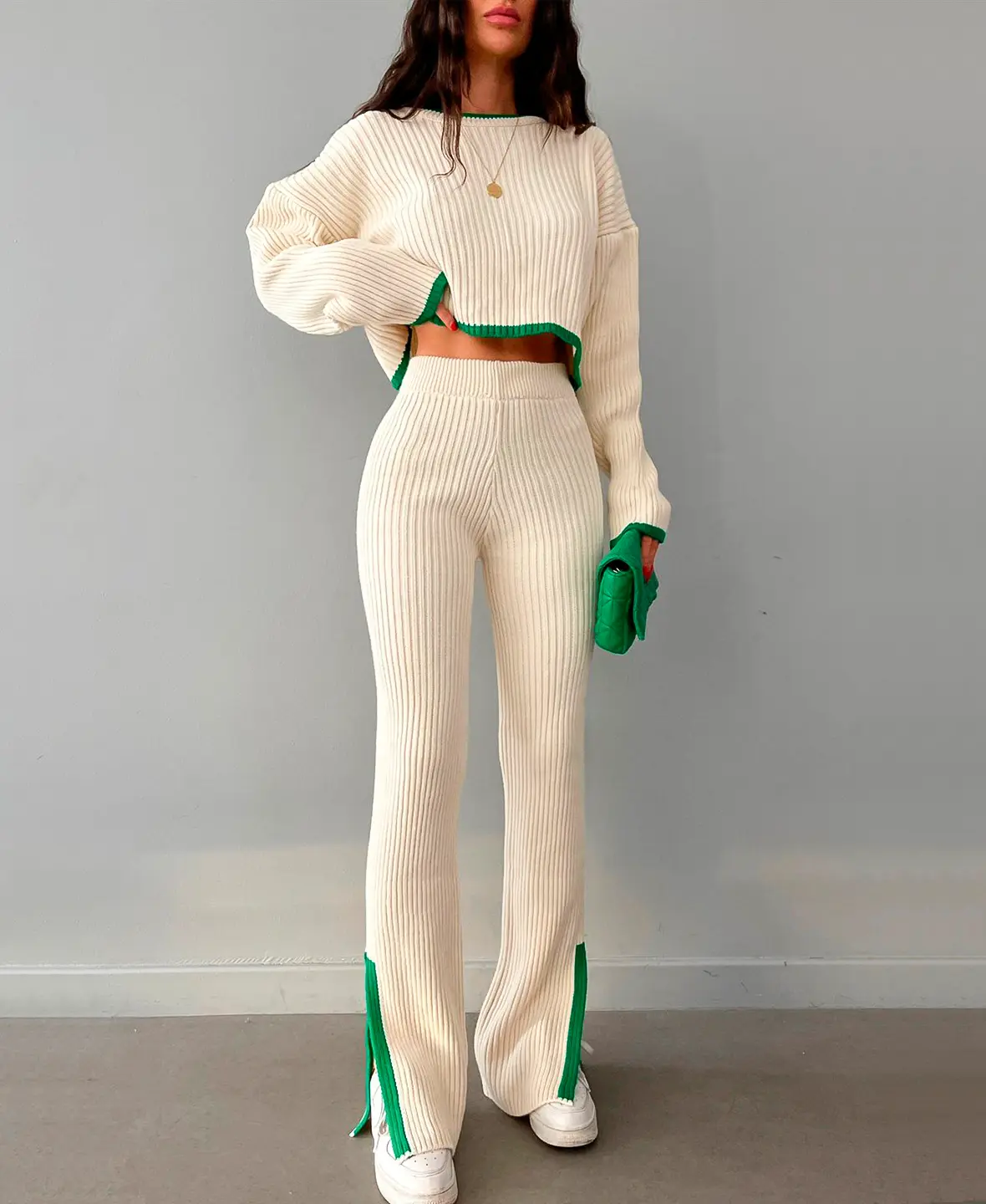 Astrid | Ribbed crop knit set - Image 7