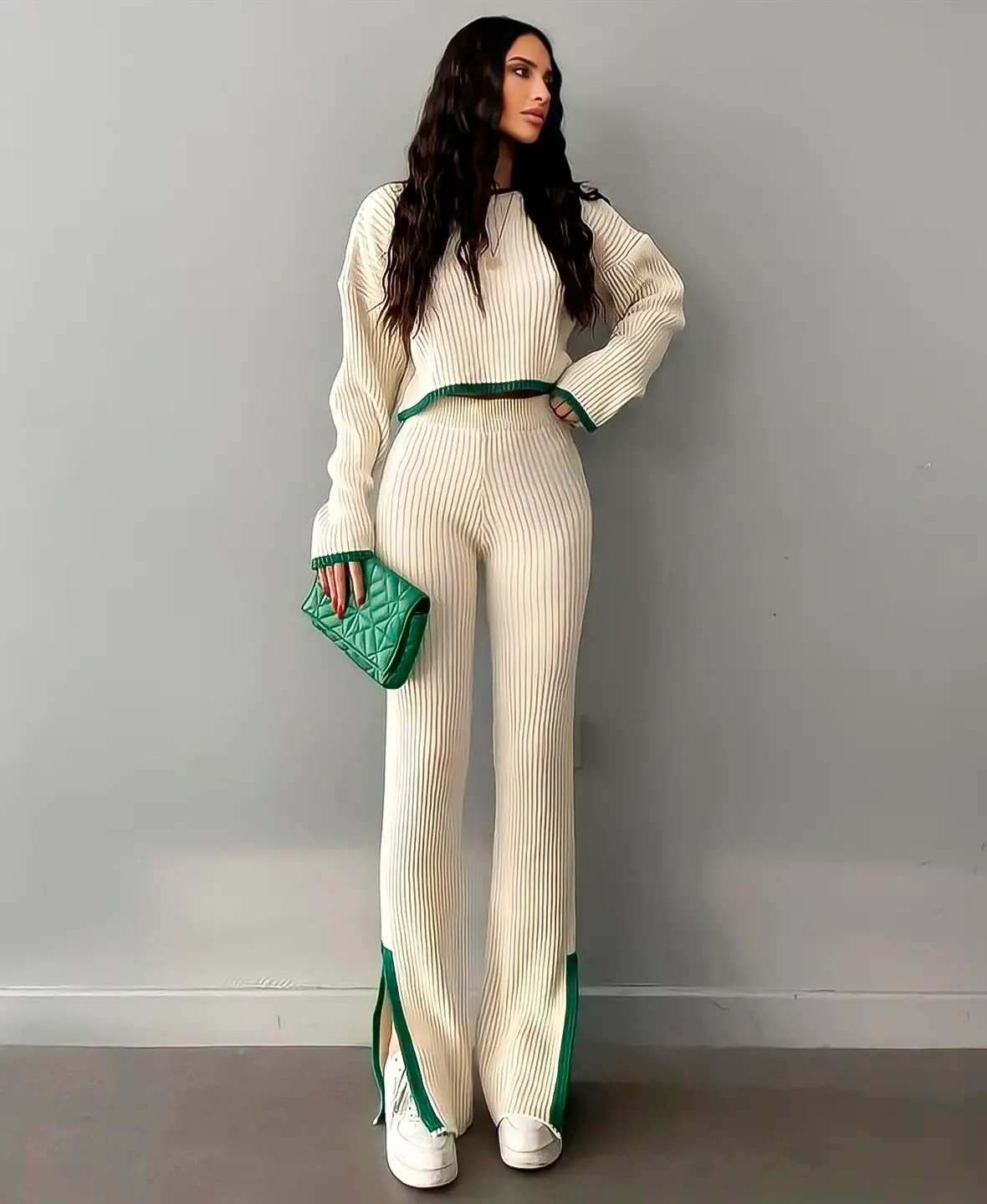 Astrid | Ribbed crop knit set - Image 8