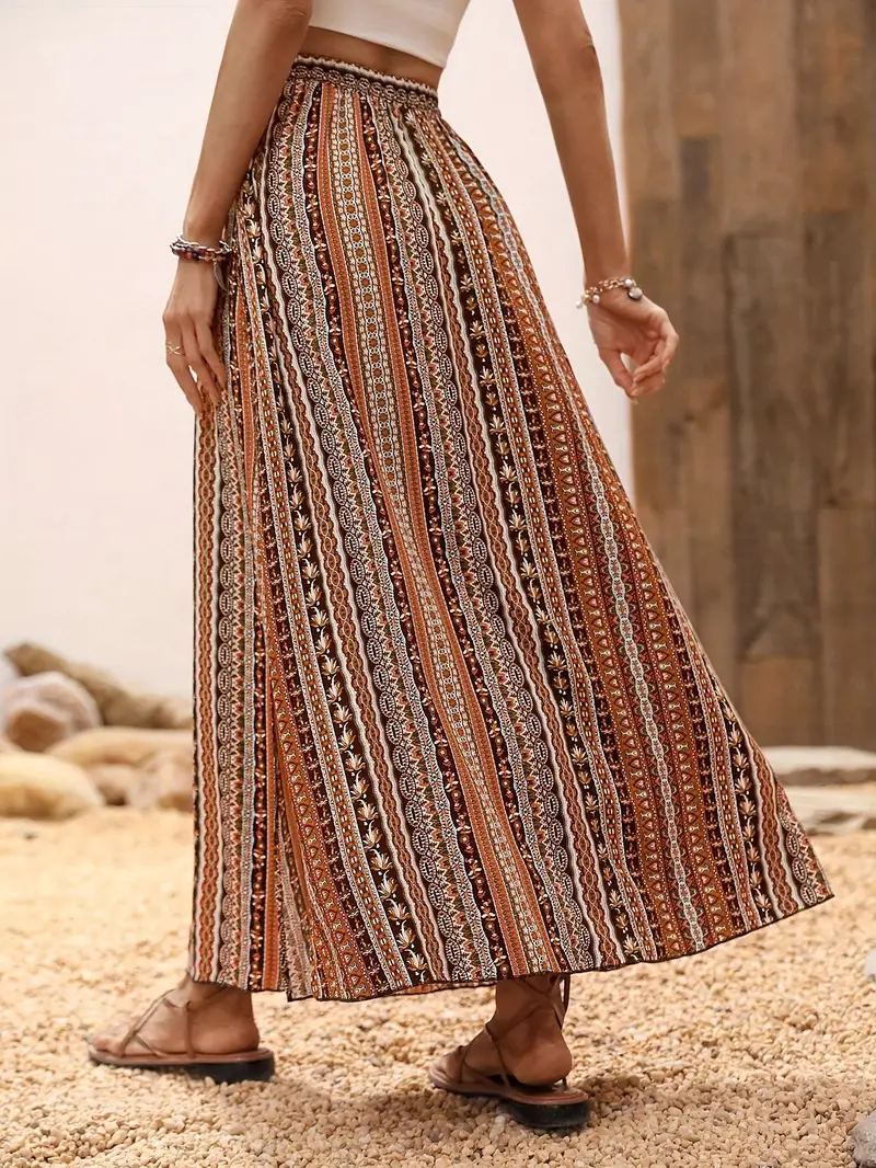 Aubrey® | Tribal Print Flared Skirt - Image 5