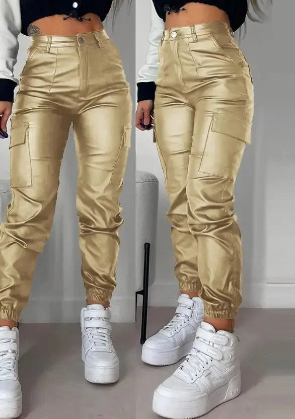 Augusta® | Casual Faux Leather Trousers - Image 3