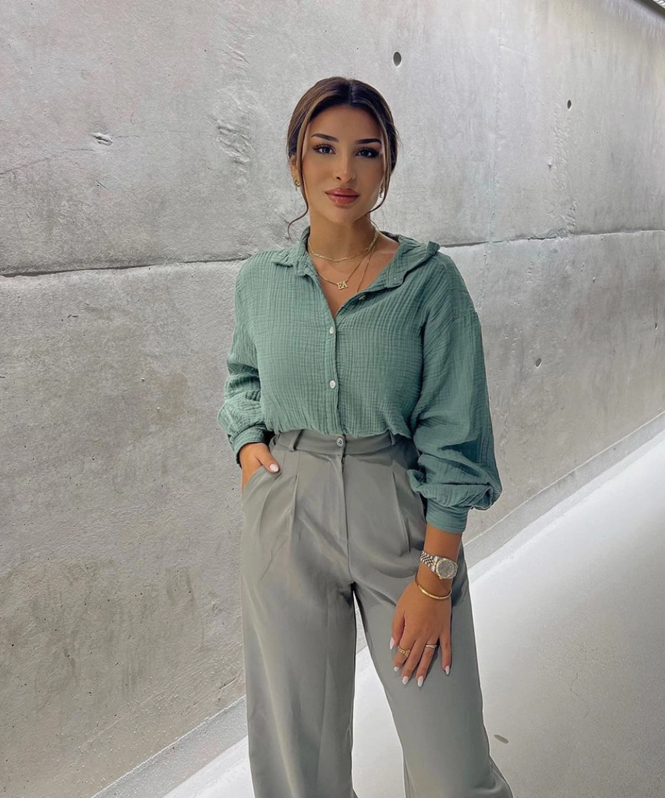 Aure® | Oversize Musselin Bluse - Image 7
