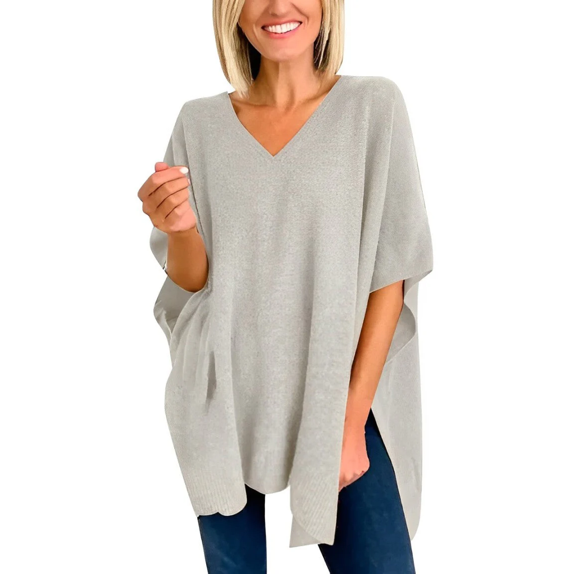 Aurica® | Blouse With Irregular Hem And V-Neck - Image 7