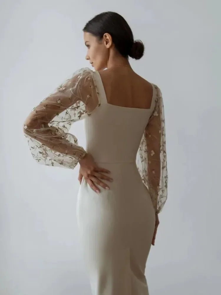 Aurora® | Evening And Party Dress With Square Neckline And Long Sleeves - Image 2