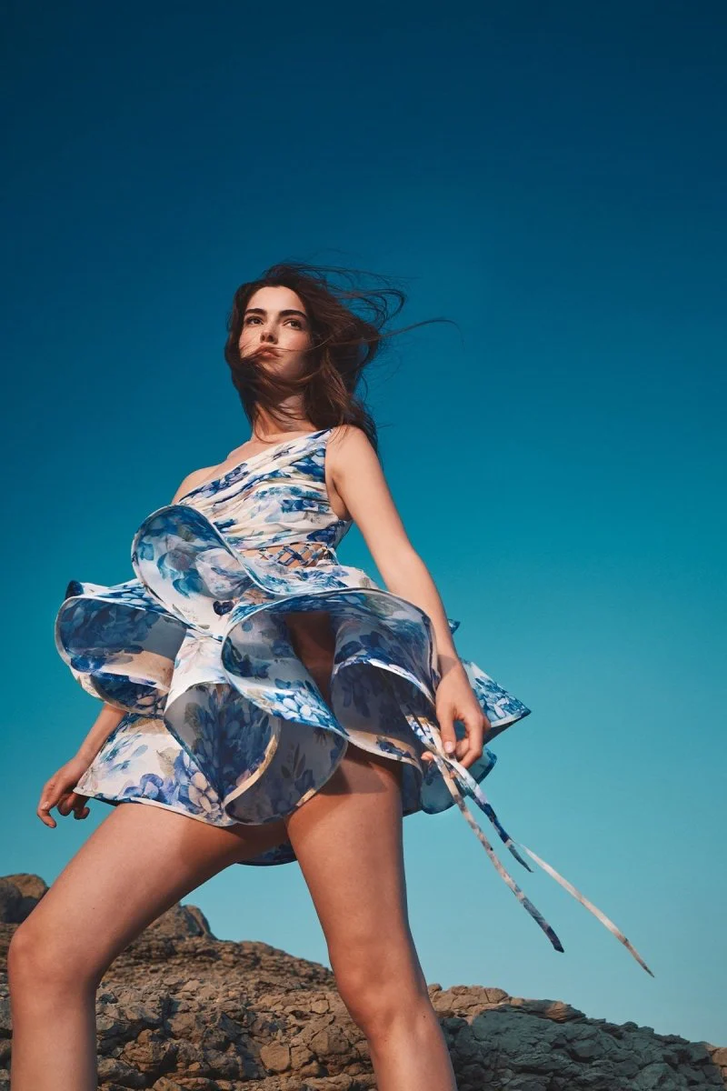 Aurora® | Floral-Print One-Shoulder Chiffon Mini Dress - Image 6