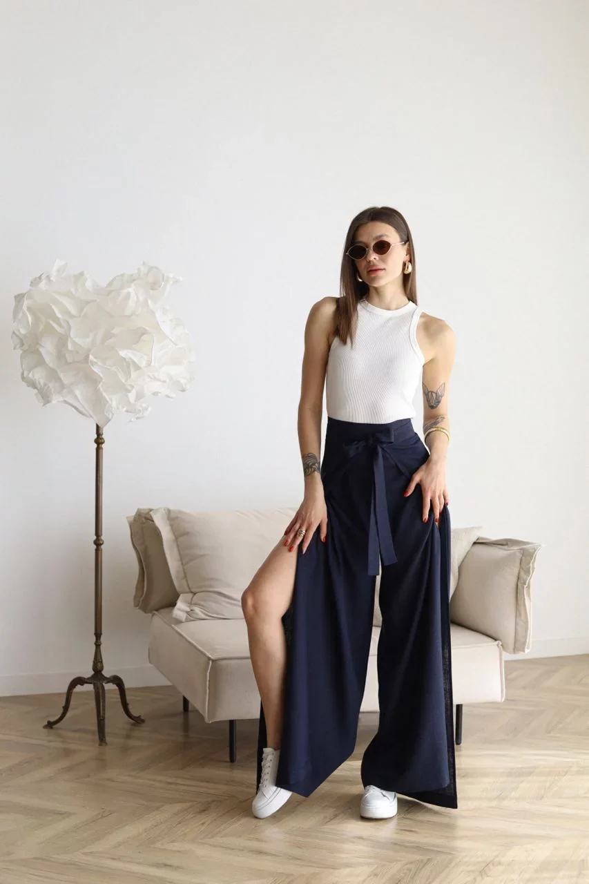 Aurora® | Rosseta Linen Wide Leg Trousers - Image 8