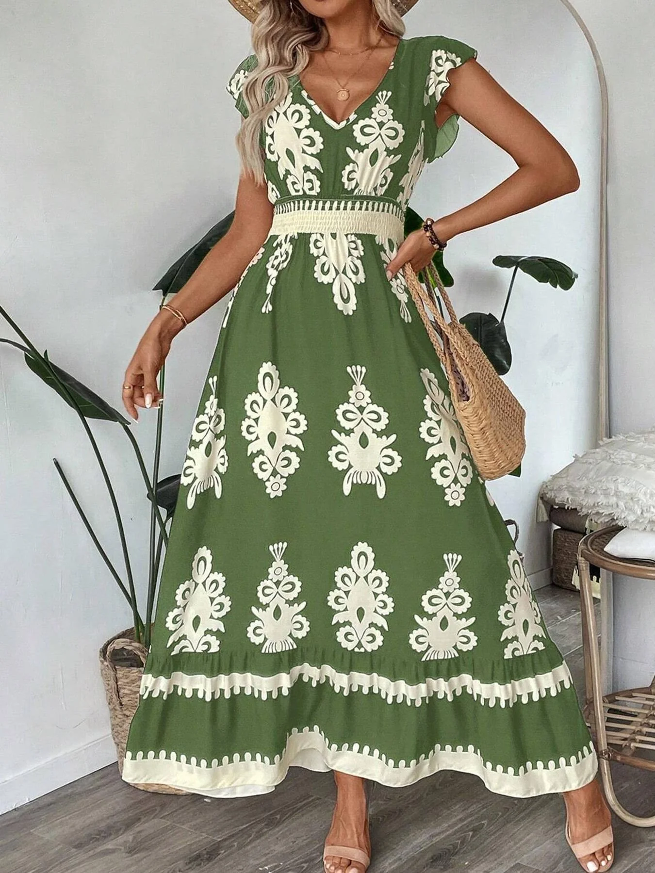 Aurora® | Women'S Embroidered V-Neck Maxi Dress - Image 8
