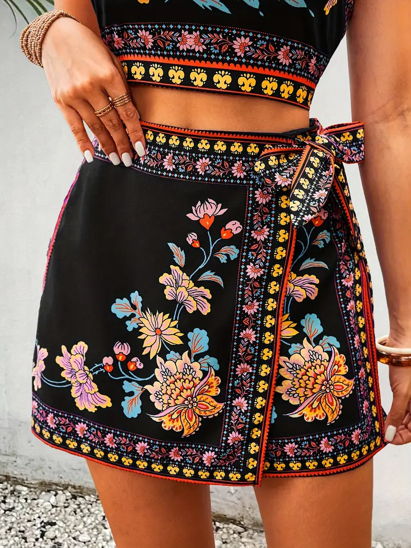 Ava® | Halter Neck Crop Top And Wrap Mini Skirts - Image 6