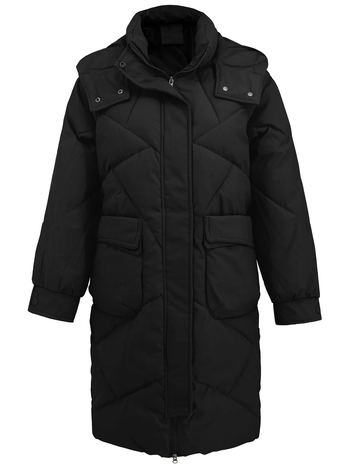 Avelina | Long-sleeved winter coat with hood and pockets - Image 3