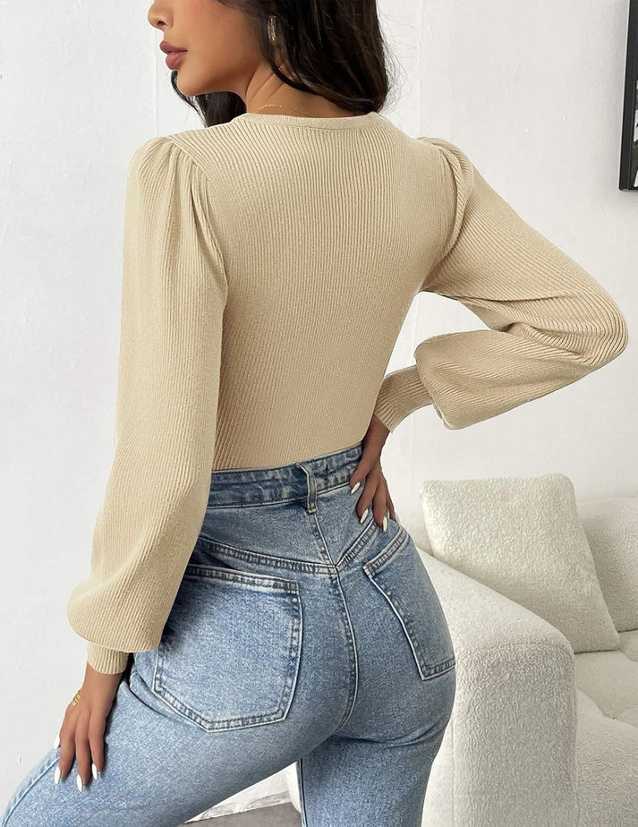 Aziza® | Ribbed Body Top With Long Sleeves - Image 12