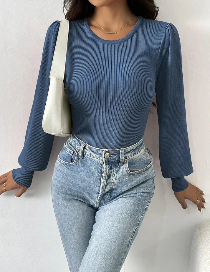 Aziza® | Ribbed Body Top With Long Sleeves - Image 15