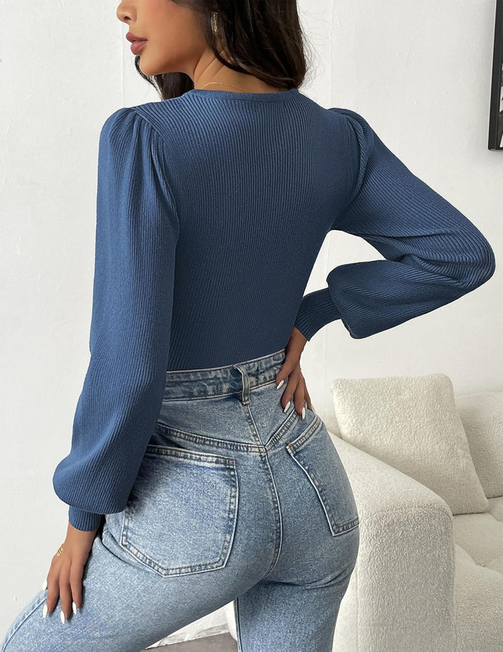 Aziza® | Ribbed Body Top With Long Sleeves - Image 16