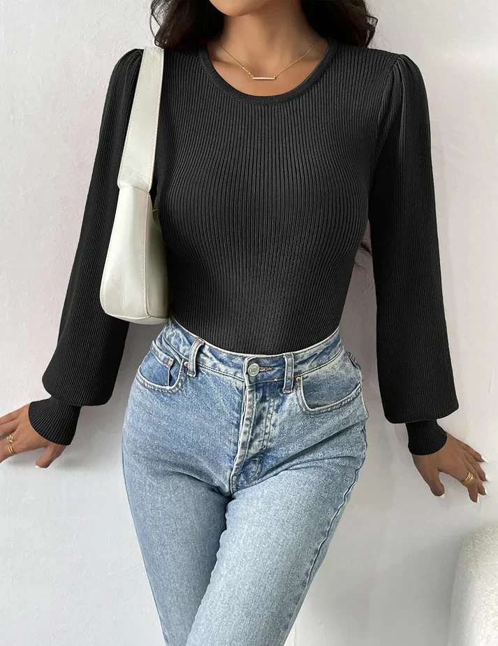 Aziza® | Ribbed Body Top With Long Sleeves - Image 18