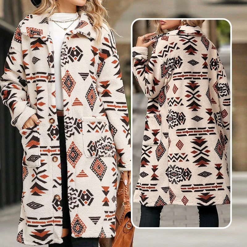 Azucena® | Classic coat with lapel print - Image 3