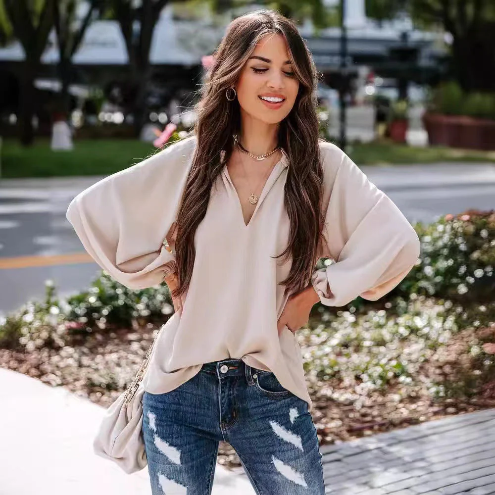 Azucena® | Women'S Blouse With Balloon Sleeves And V-Neck - Image 2