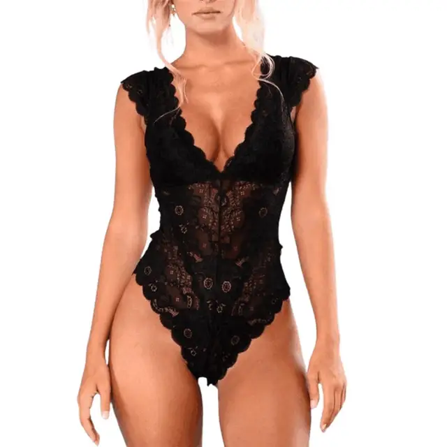 Bahia® | Plus Size 3Xl Bodysuit Met Kant En See-Through Leaf Edge - Image 6