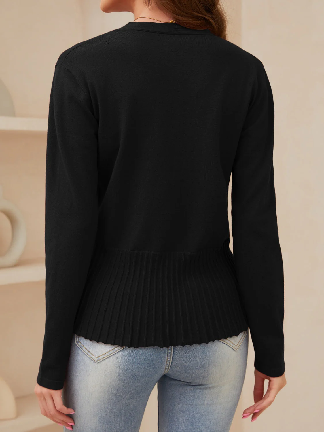 Barbara | Long sleeve open front cardigan - Image 2
