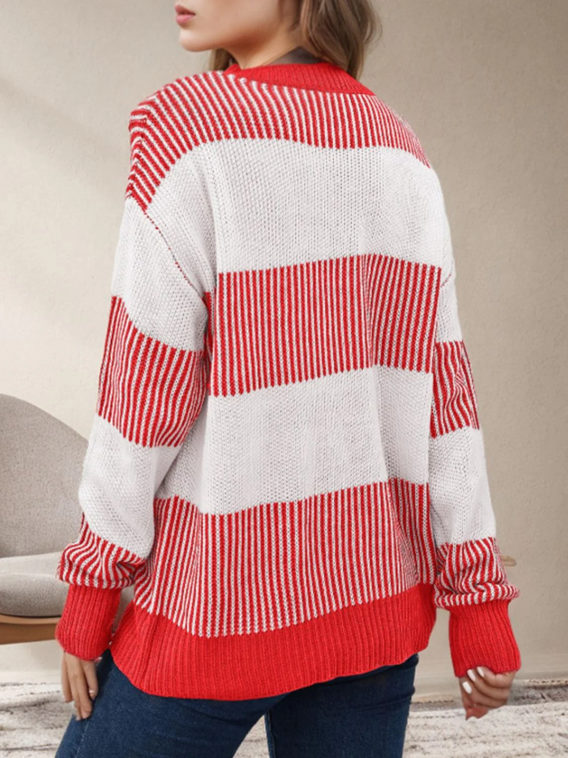 Beata | Striped long-sleeved sweater with a crew neck - Image 5