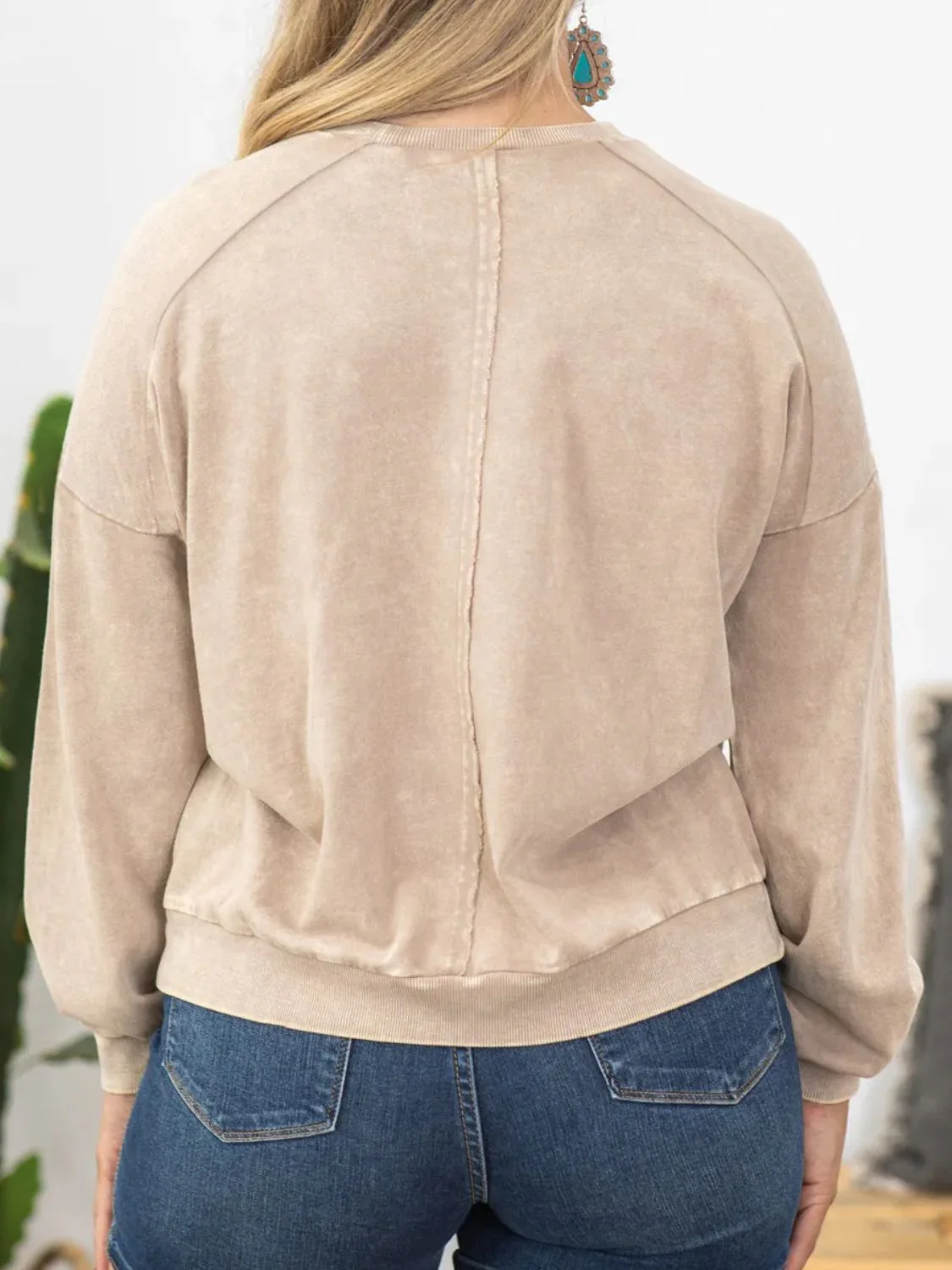 Beatrice | Plus size peace sign long sleeve sweatshirt - Image 2