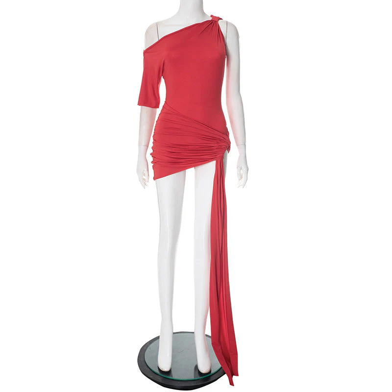 Beatriz® | Women'S Asymmetric Mini Dress With Draped Version - Image 6