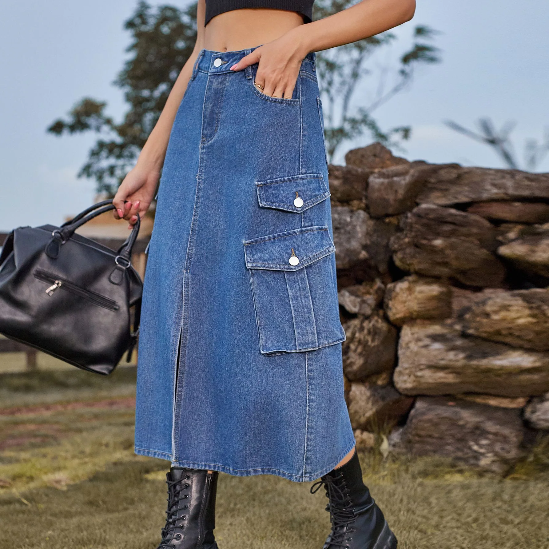 Bedelia® | Denim Cargo Skirt For Women - Image 9