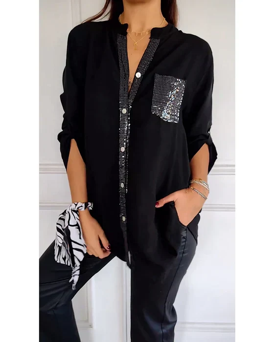 Begoña® | Fashionable Women'S Blouse With Sequin Pocket - Image 5
