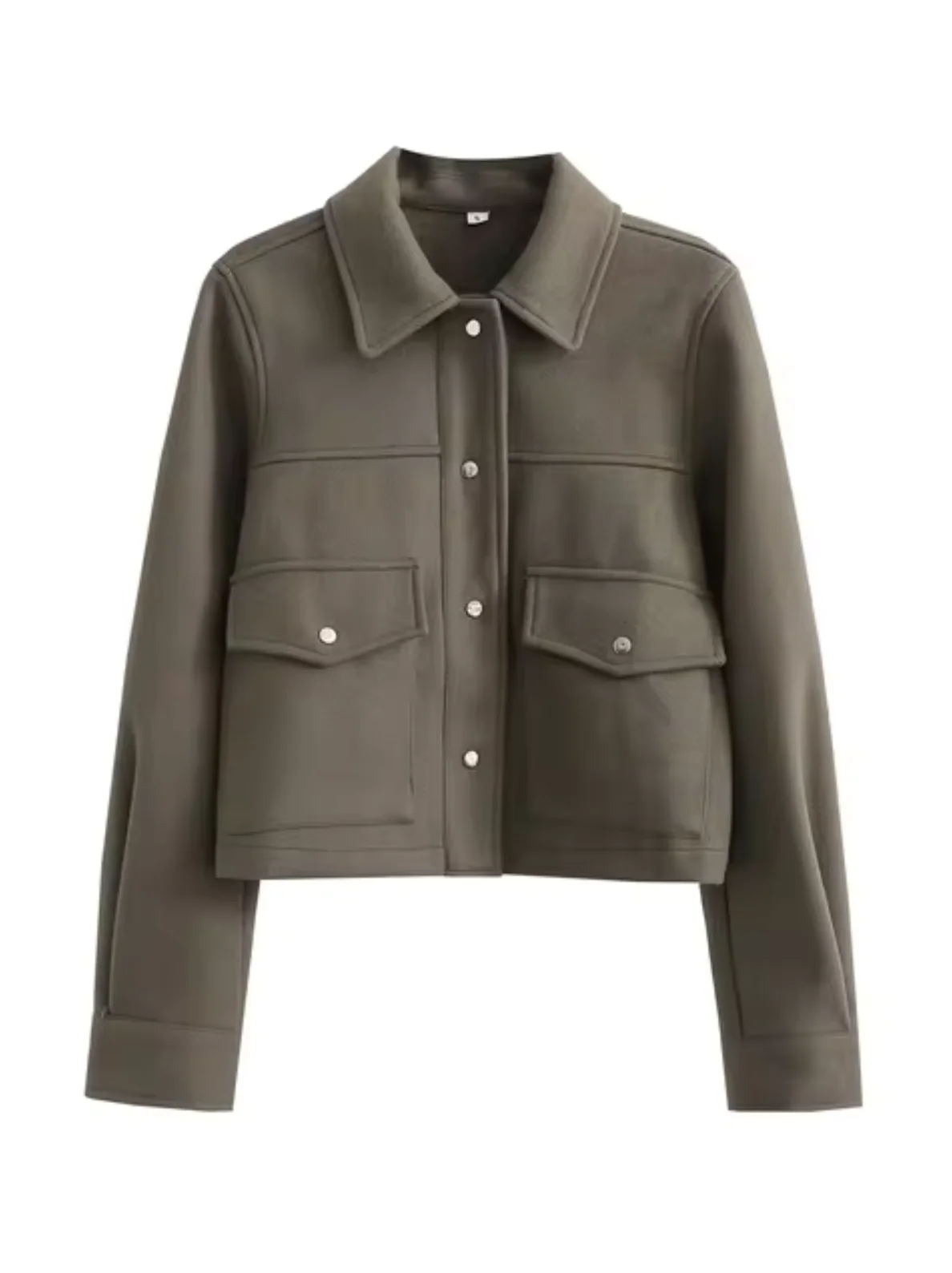 Begoña | Coat with button placket and front pockets - Image 4