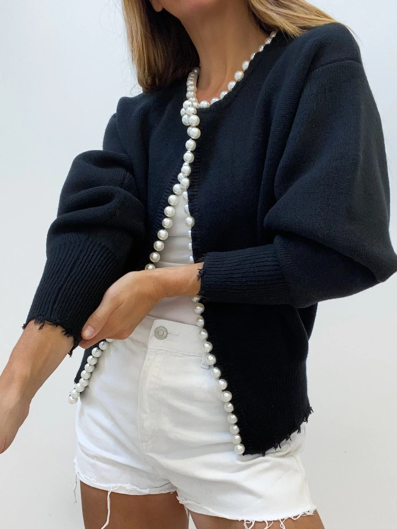 Belén | Beaded cardigan with ripped hem - Image 16