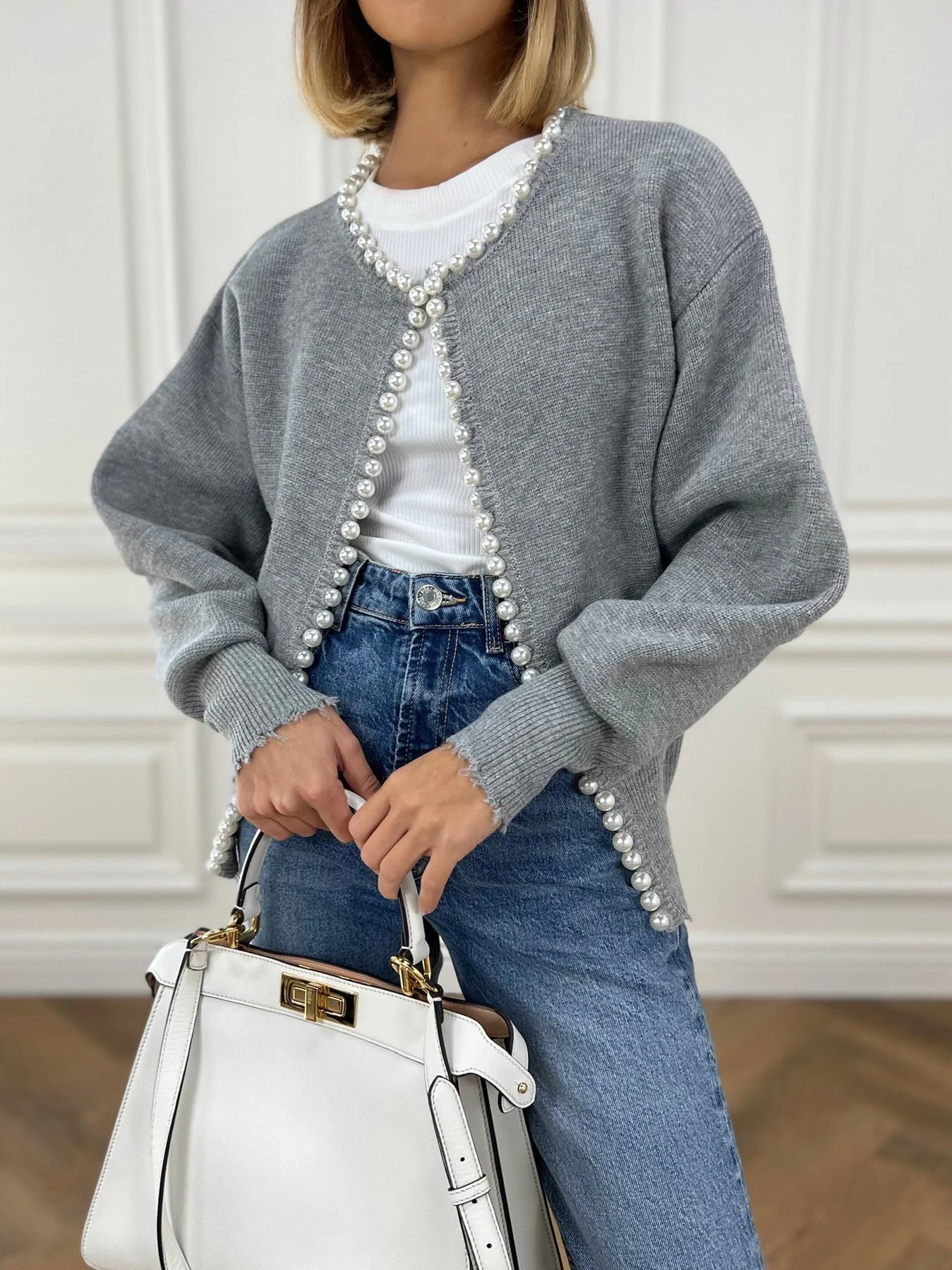 Belén | Beaded cardigan with ripped hem - Image 17