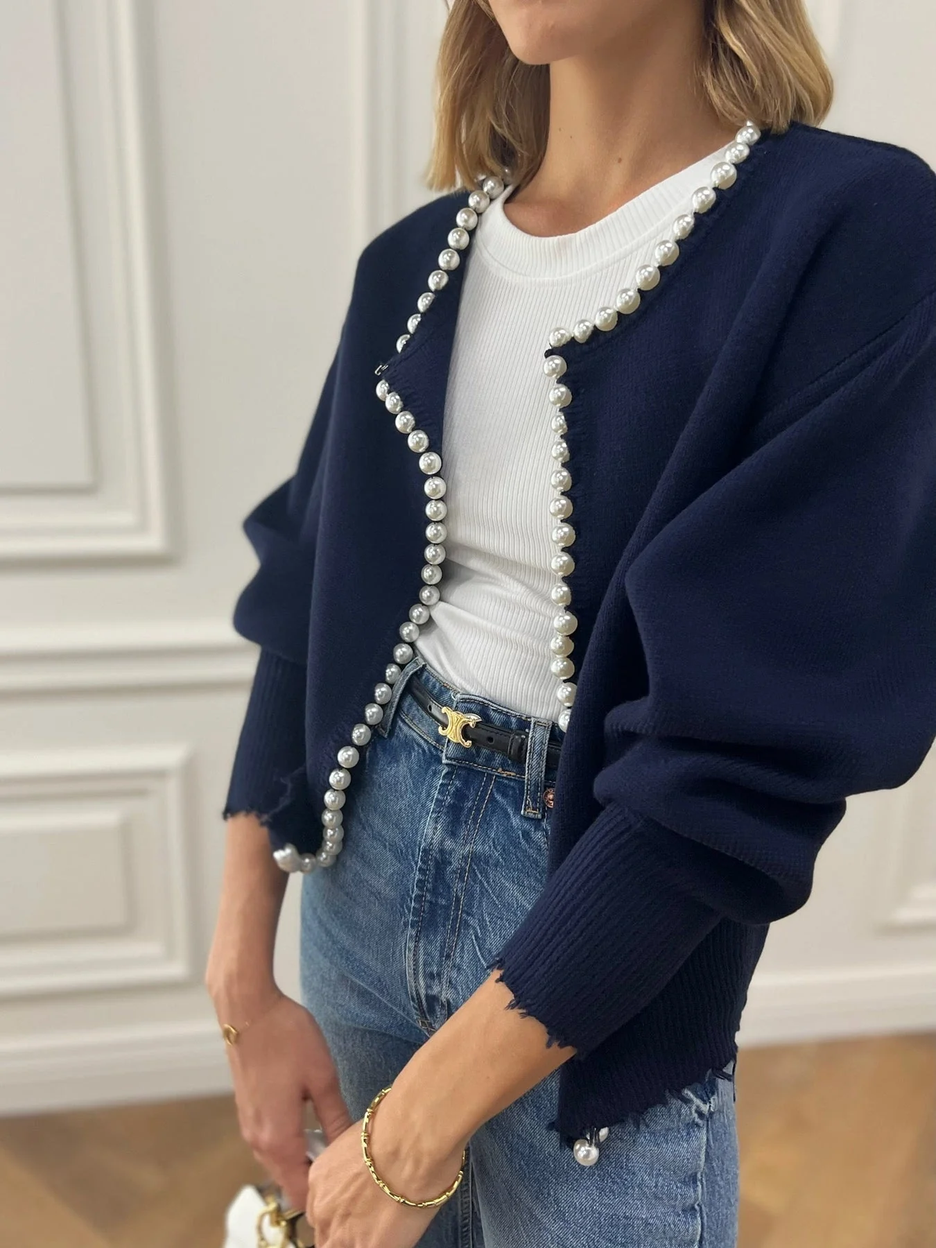 Belén | Beaded cardigan with ripped hem - Image 18