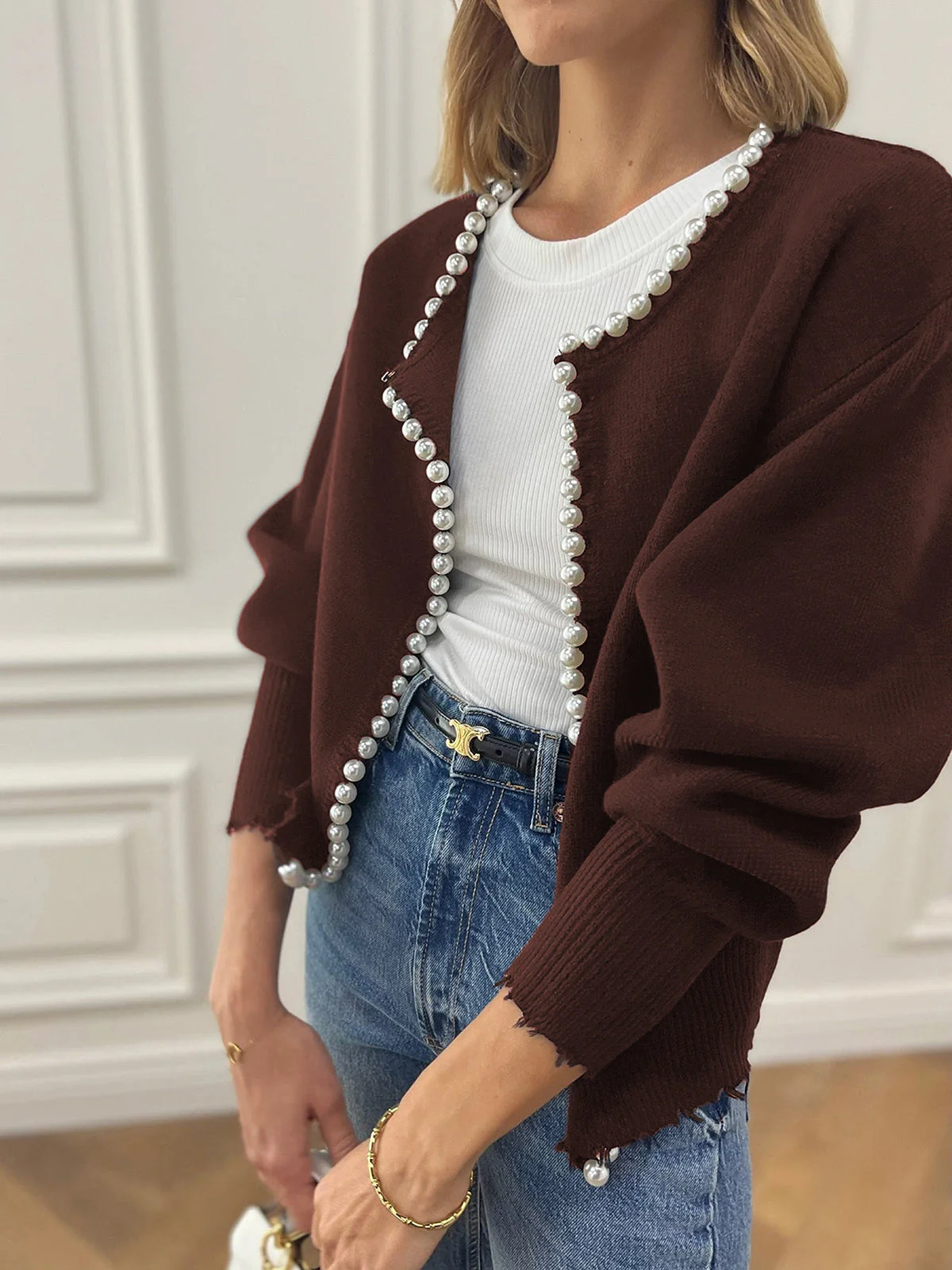 Belén | Beaded cardigan with ripped hem - Image 19