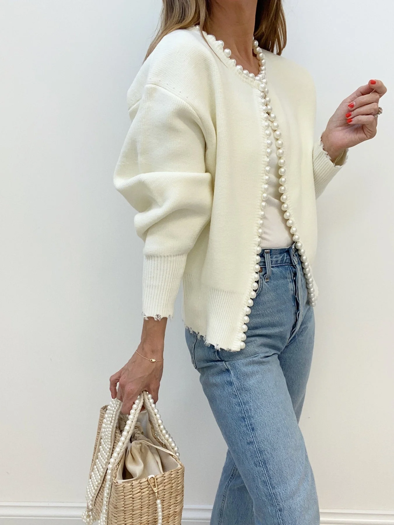 Belén | Beaded cardigan with ripped hem - Image 3