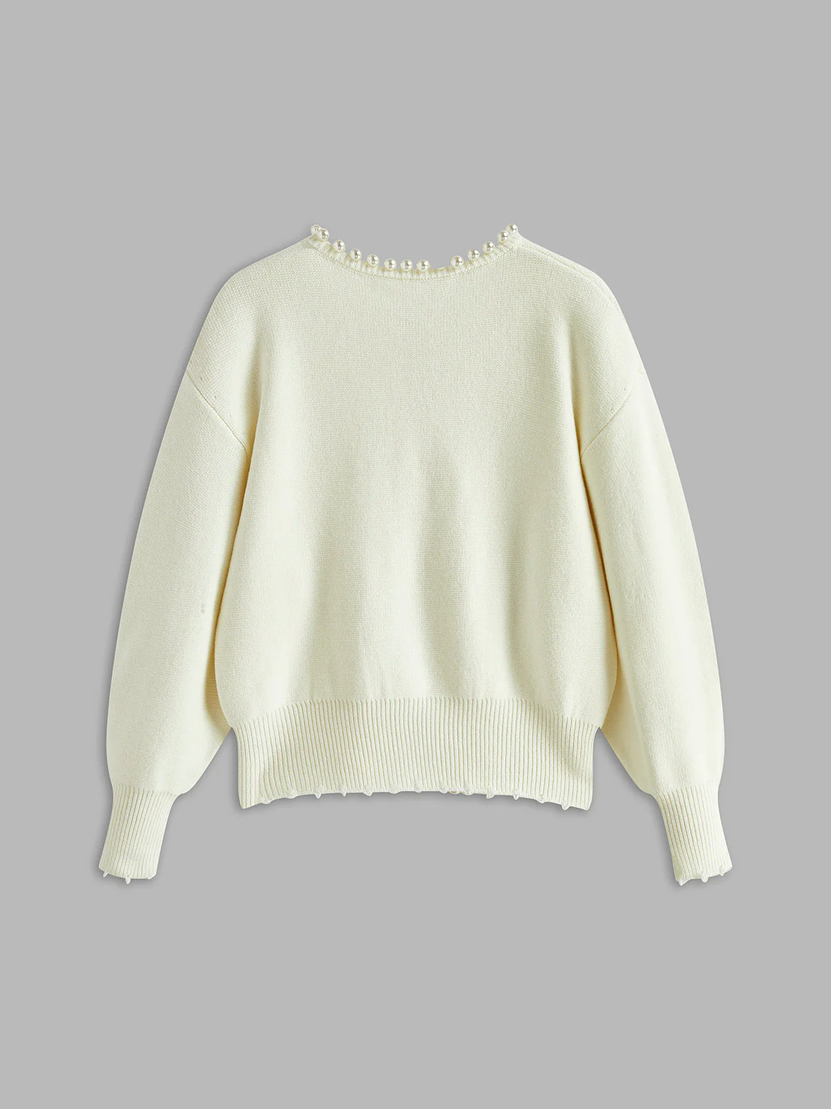 Belén | Beaded cardigan with ripped hem - Image 5