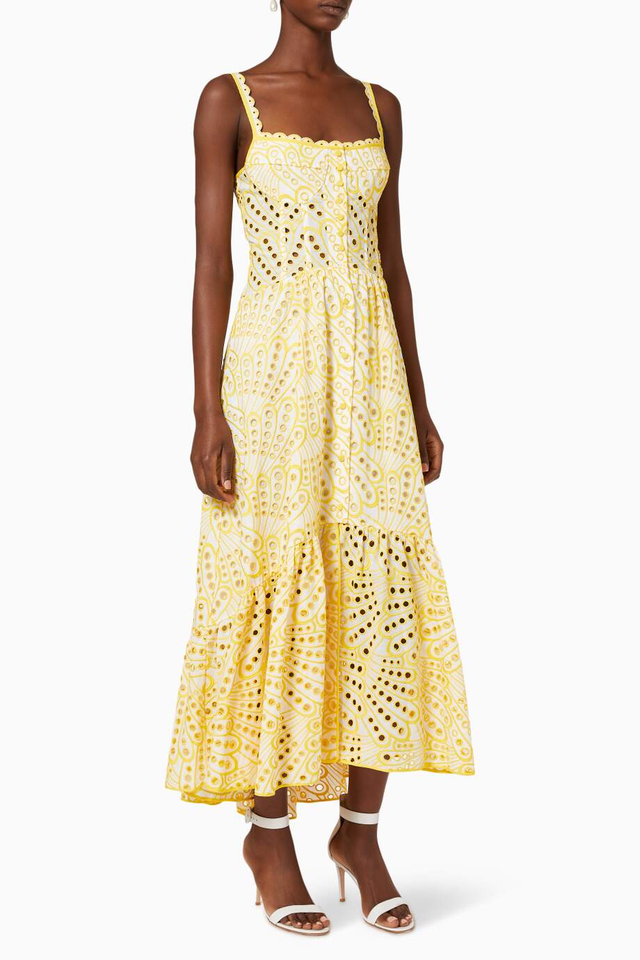 Belinda® | Embroidered Lace Midi Bustier Dress - Image 3