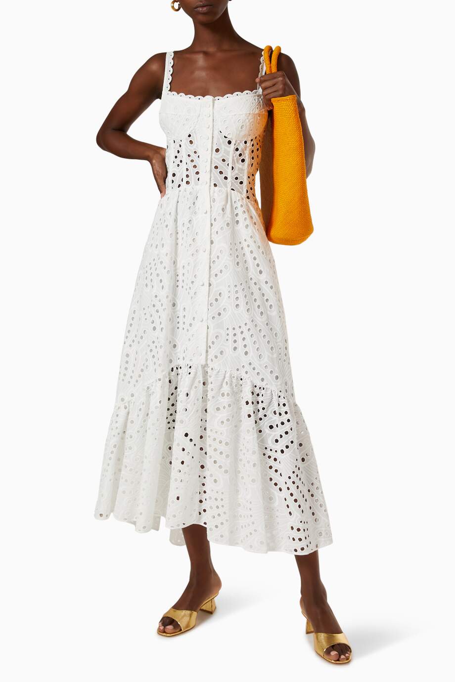 Belinda® | Embroidered Lace Midi Bustier Dress - Image 6
