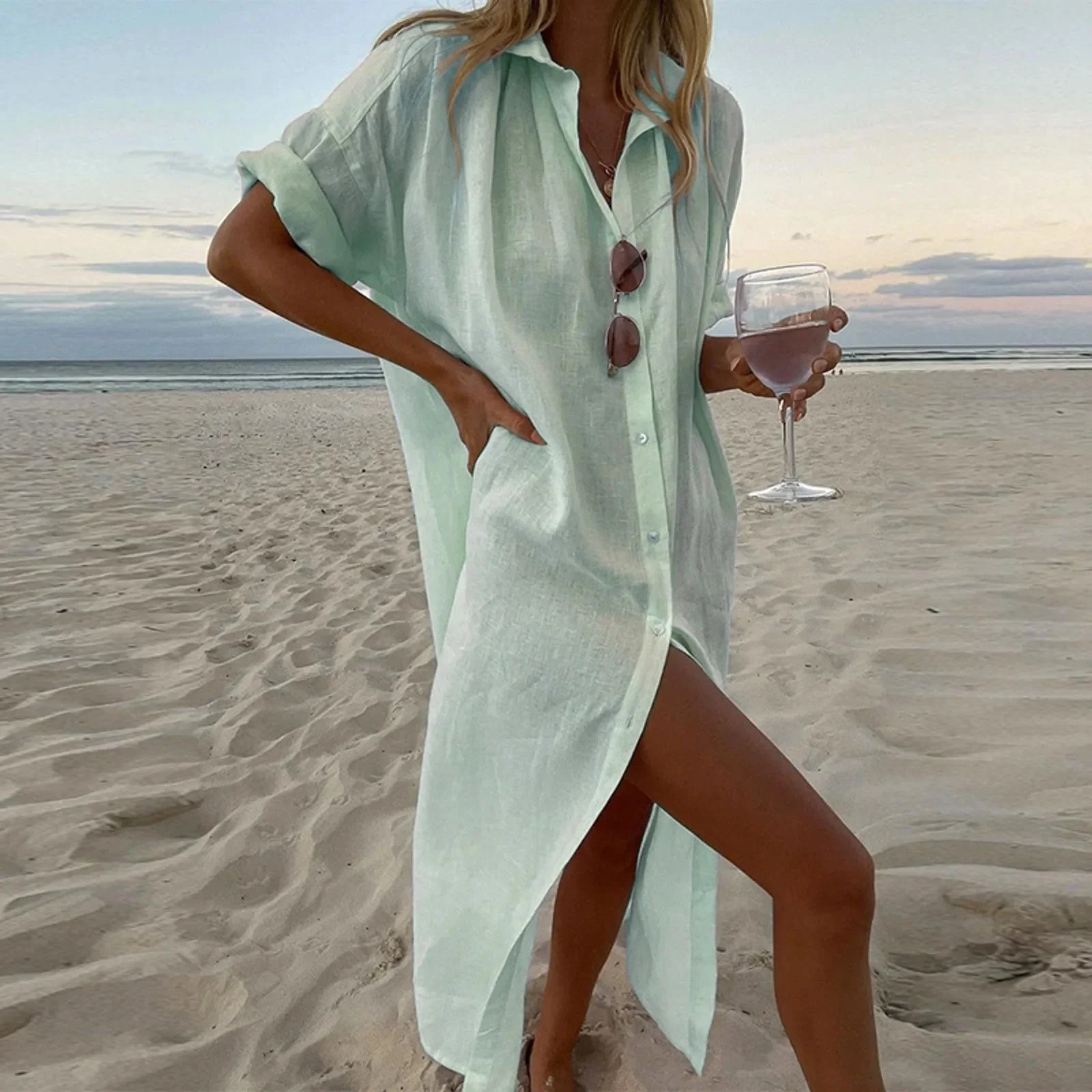 Belinda® | Leather Shirt Dress - Image 4