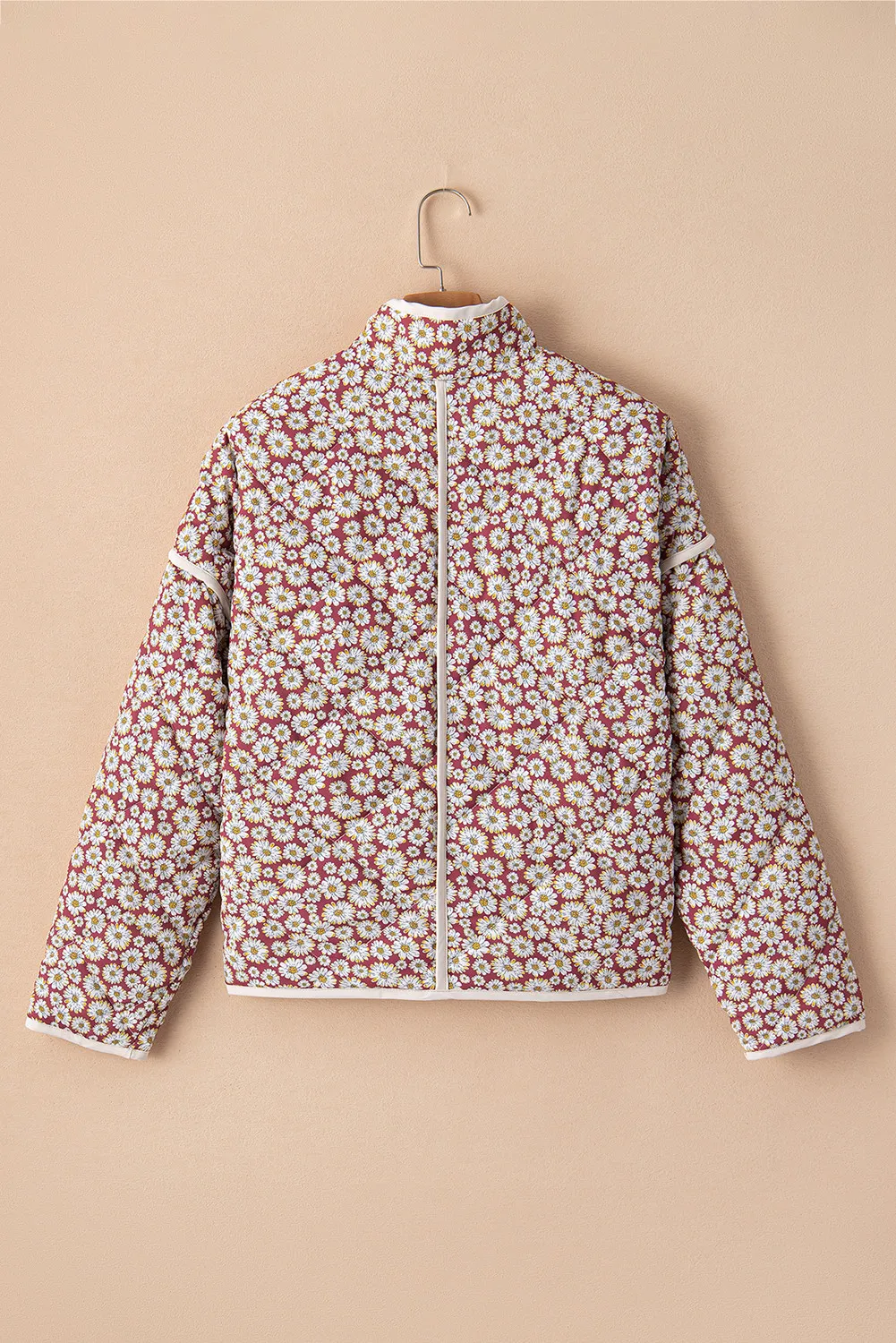 Bernadette | Floral coat with stand-up collar and press studs - Image 6