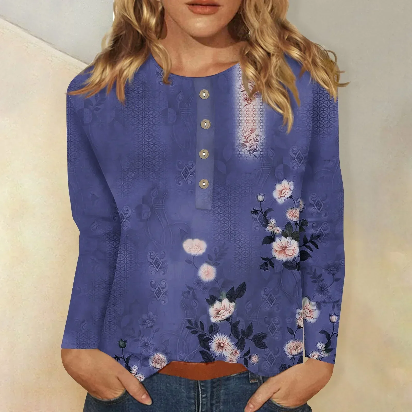 Bernadette | Women's long sleeve printed top - Image 6