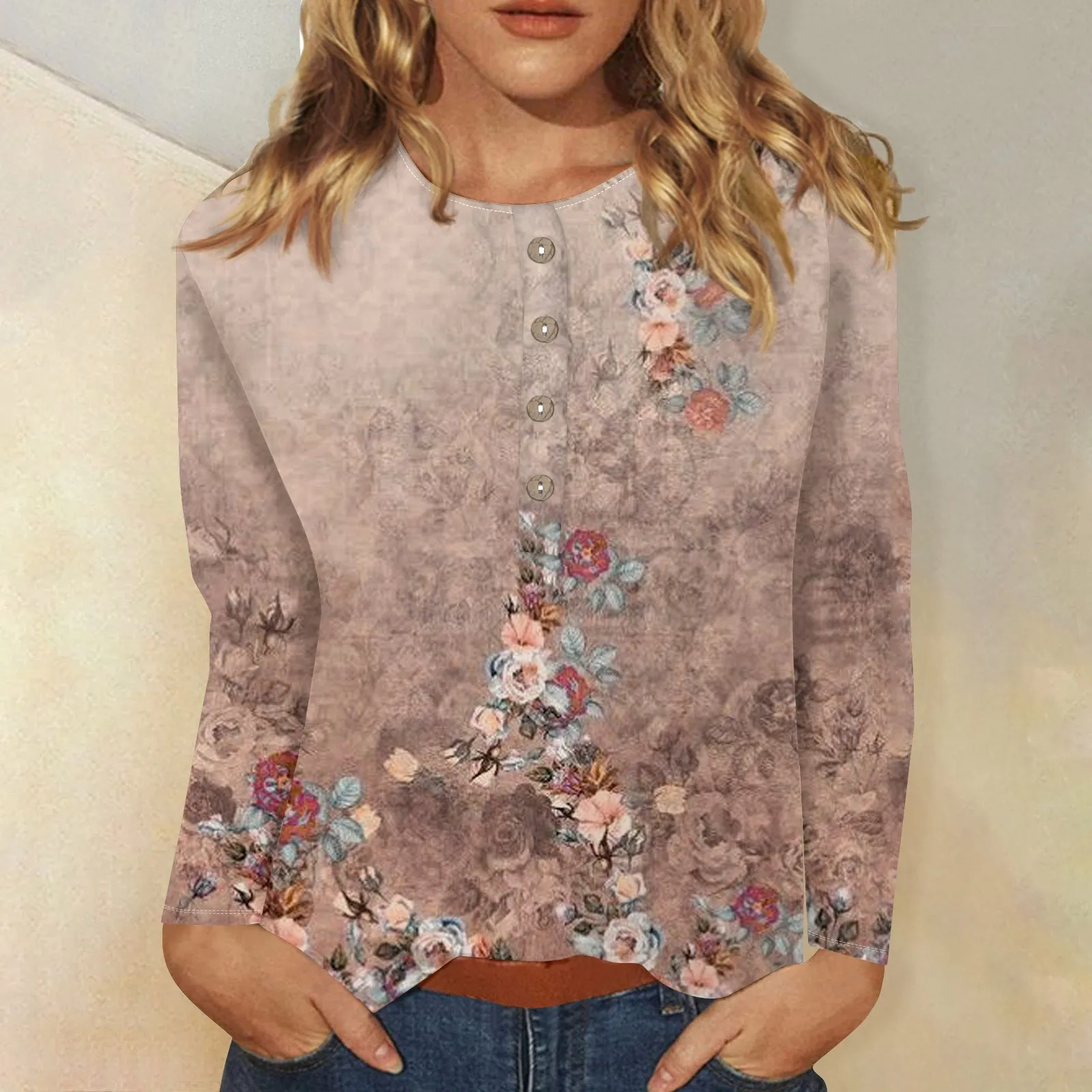 Bernadette | Women's long sleeve printed top - Image 7