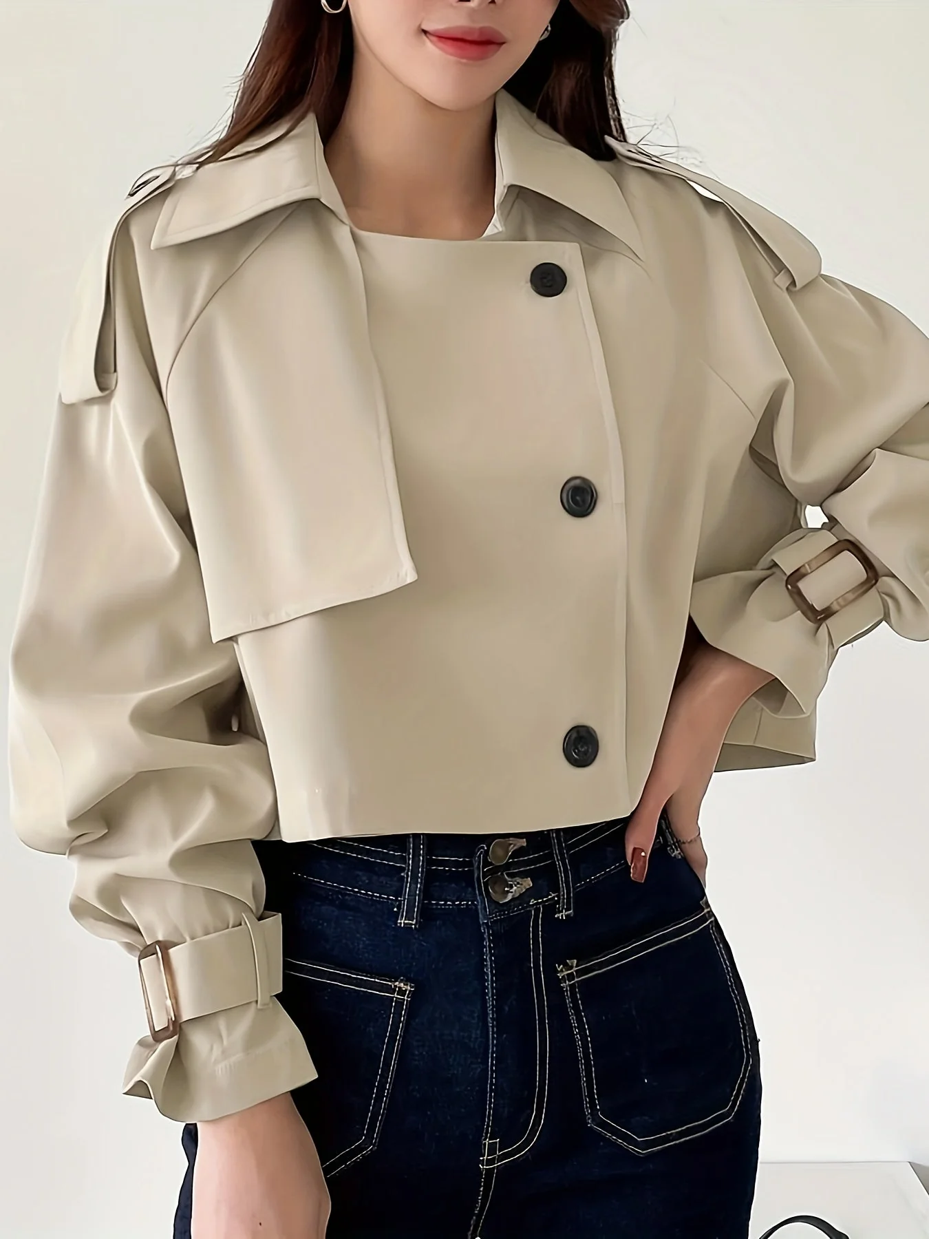 Bernadette | Elegant double-breasted trench coat for women