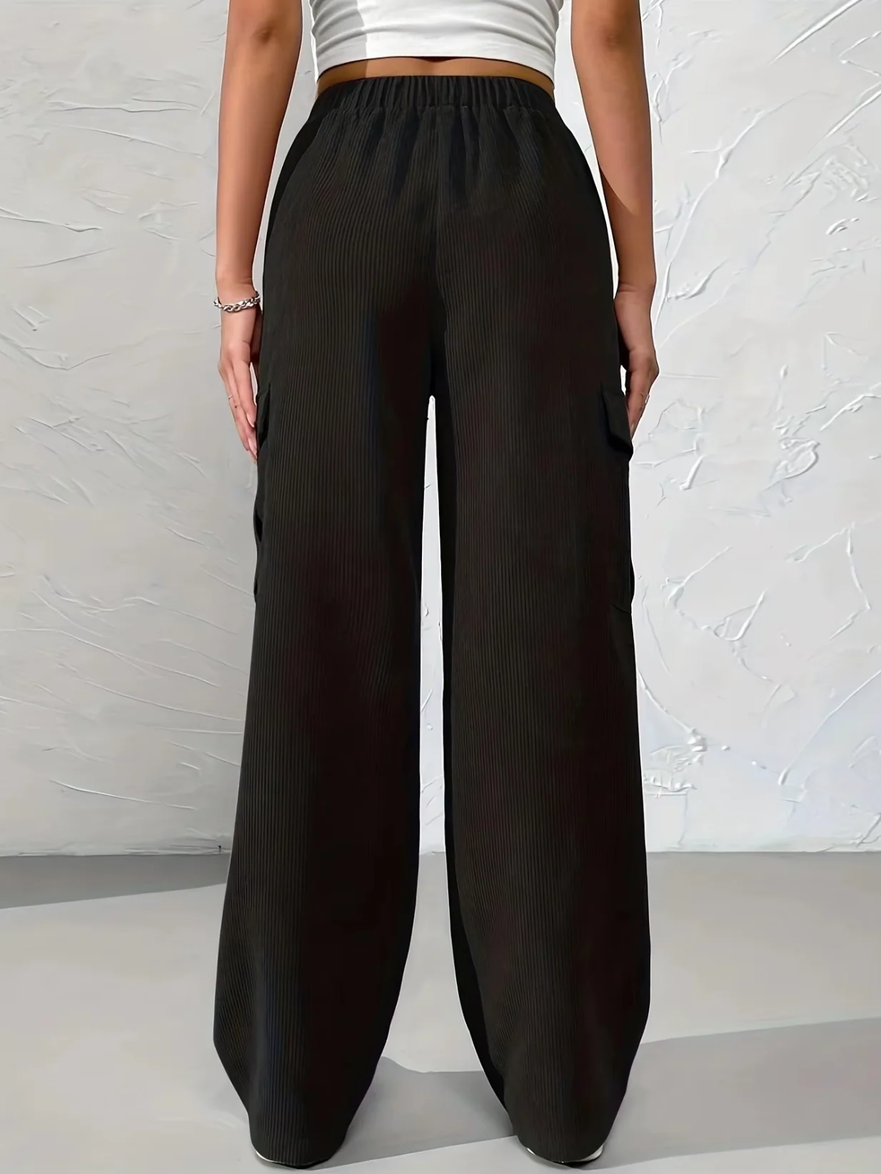 Bertille® | Corduroy Wide Leg Cargo Pants - Image 2