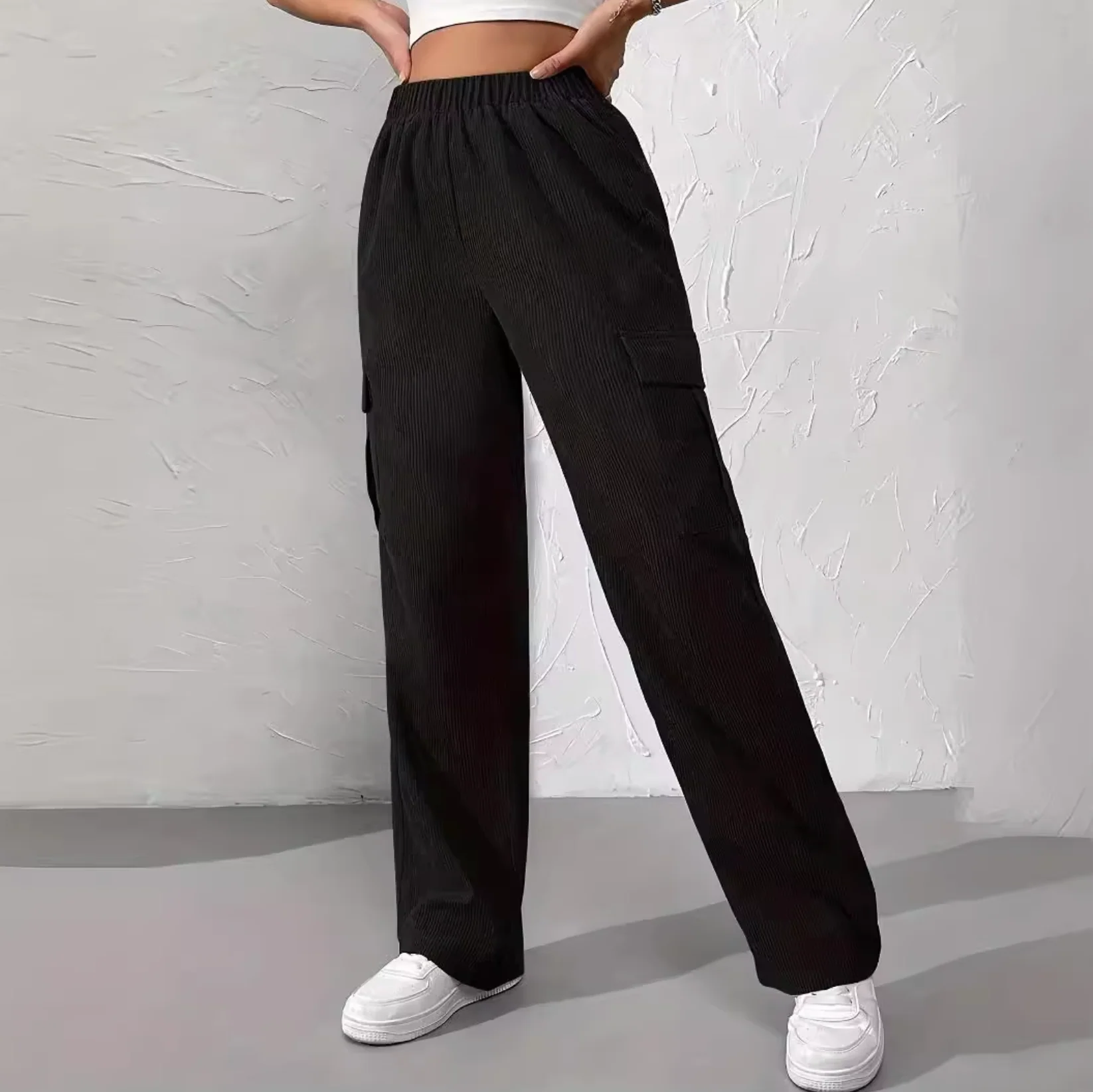 Bertille® | Corduroy Wide Leg Cargo Pants - Image 5
