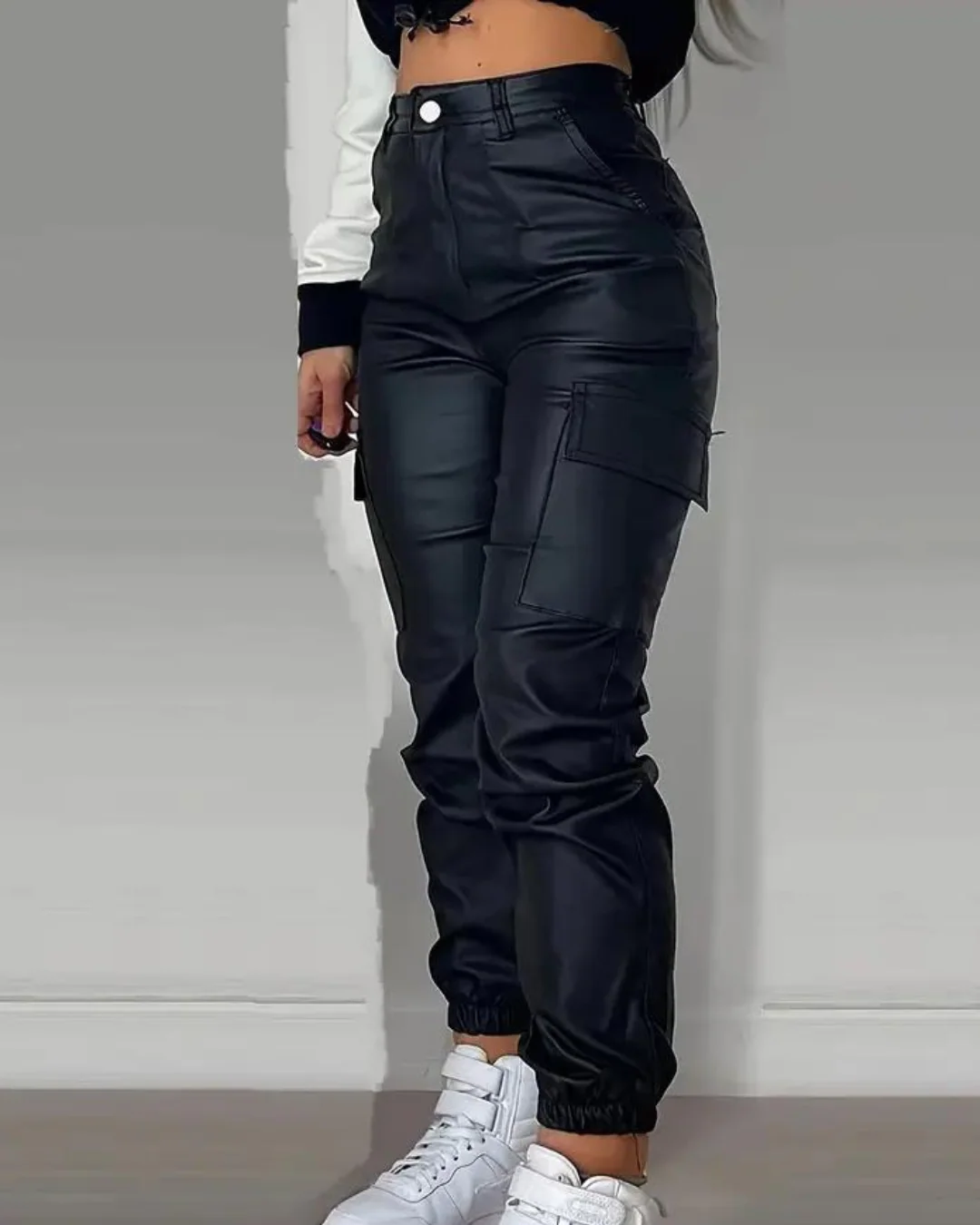 Bessie® | Slim Cargo Leather Pants For Women