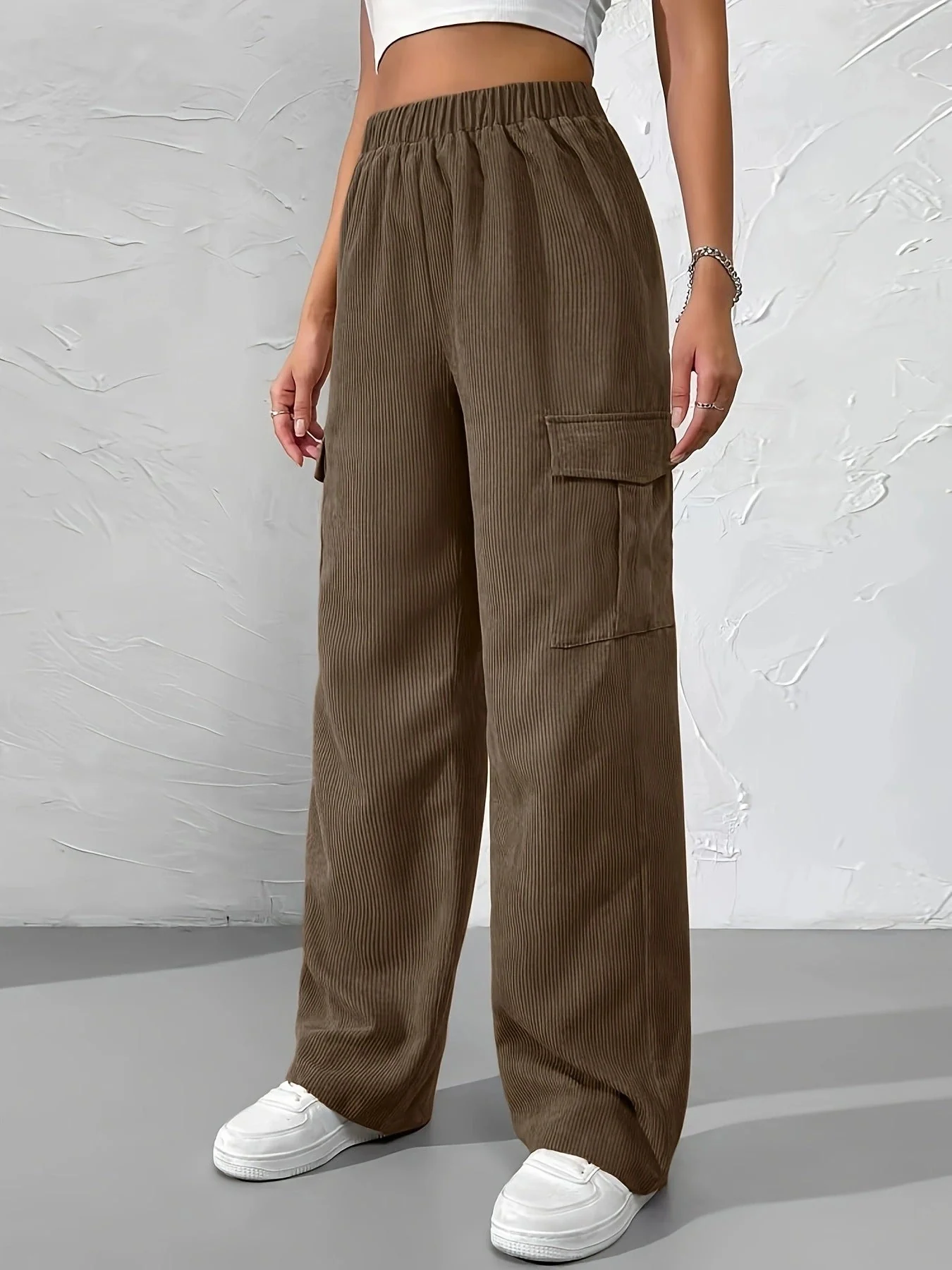 Bethania® | Autumn And Winter New Elastic Waist Cargo Pants Corduroy - Image 3