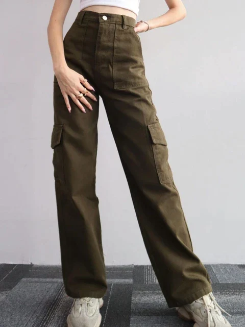 Beverley® | Vintage High Waist Cargo Pants With Straight Legs - Image 11