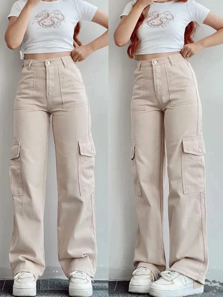 Beverley® | Vintage High Waist Cargo Pants With Straight Legs - Image 2
