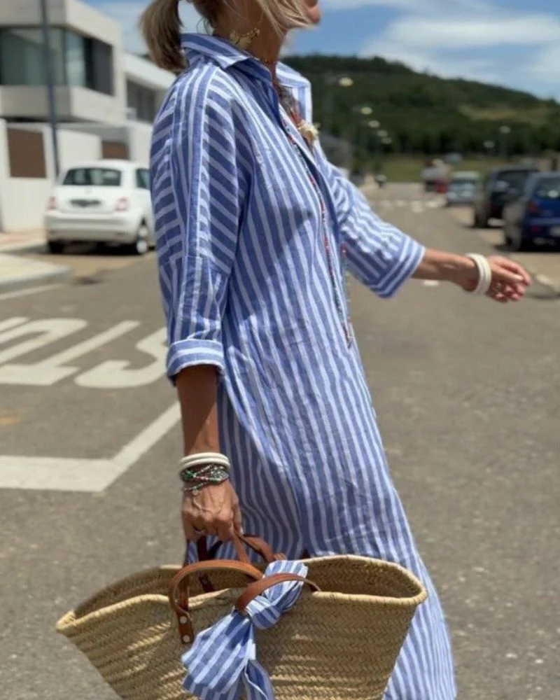 Bianca® | Elegant Striped Shirt Dress - Image 3