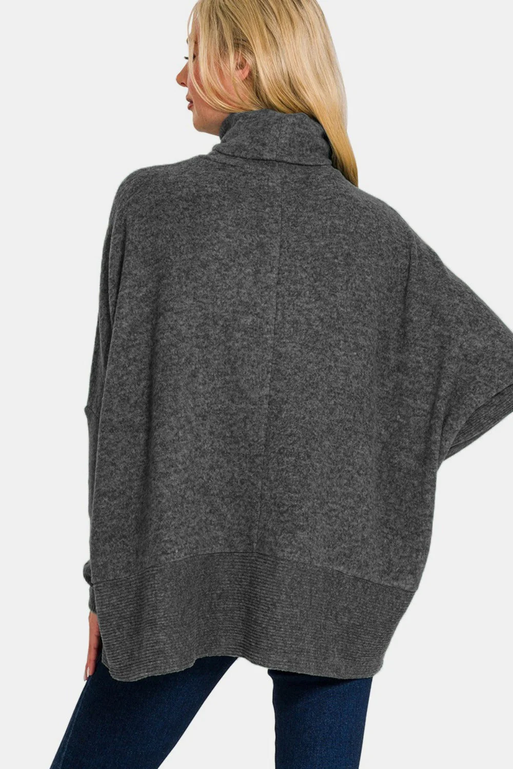 Bianca | Full size Zenana turtleneck sweater in brushed melange from Hacci - Image 2
